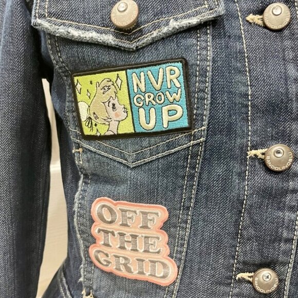 KAWAII EMBELLISHED UNICORN DENIM DISSTRESSED WASHED PATCH JACKET SIZE S - Picture 15 of 15